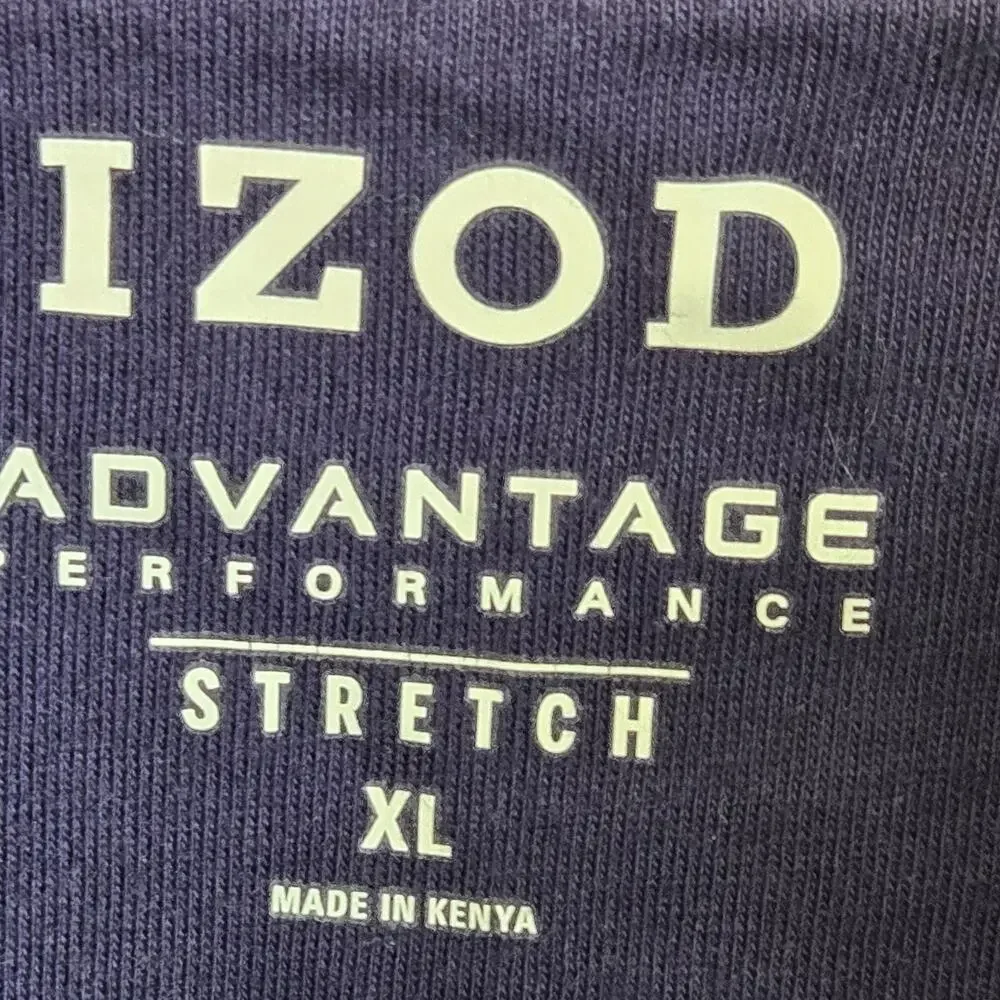 IZOD Advantage Performance Stretch Pullover Mens XL Green Fleece Lined 1/4 Zip